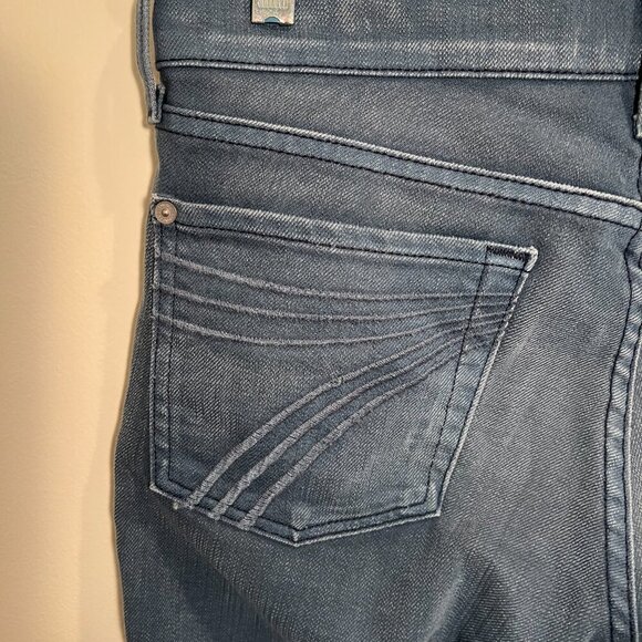 7 For All Mankind Gray Blue Low Rise Crop Dojo Jeans, Size 28 - Picture 8 of 12